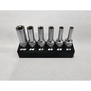 Custom Magnetic Holder | Pittsburgh 68017 6 Pc. 1/4&Quot; E-Socket Set Organizer | External E-Torx Socket Rail With Strong Magnets By S3c