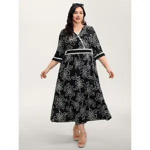 【Summer Turn-Up】【Pocket Approved】 Bloomchic Floral Print Rayon Pockets Wrap Maxi Dress 2026 Summer Pick for Mother's Day