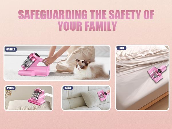 Teant Bed Vacuum Cleaner for Dust Mites Removal,Mattress Vacuum with LED Display & Aroma Tablet & UV-C Light & 149℉ Hot Air, 16Kpa Strong Suction Double-Cup Handhled Vacuum Cleaner With HEPA Filter for Bed,Couch,Sofa,Carpet,Cleaning Machine