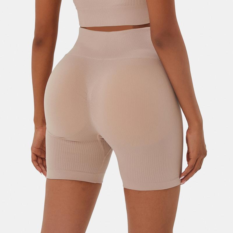 Women's 2PCS Solid Color High Waist Gym Shorts Biker Shouts Athletic Workout Shorts Yoga Gym Exercise Supportive Compression Leggings Biker Shorts