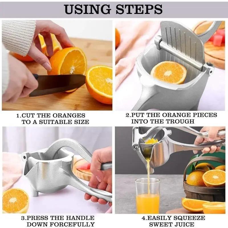 Manual Aluminum Juicer – Strong Hand Press for Citrus & Pomegranate, Ergonomic Grip, Easy to Use & Clean