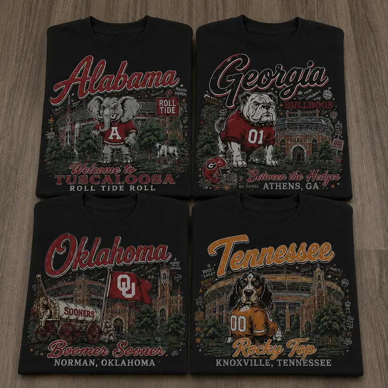 Vintage College Football Mascot T-Shirt, Retro Campus Stadium Graphic Tee, University Inspired Shirt, Game Day Apparel, Soft Unisex Cotton Tee