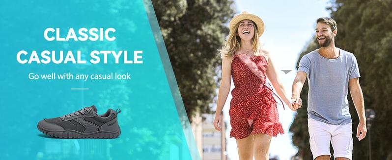 HOBIBEAR Wide Barefoot Shoes for Womens Mens Minimalist Trail Running Hiking Sneakers Comfortable Lightweight