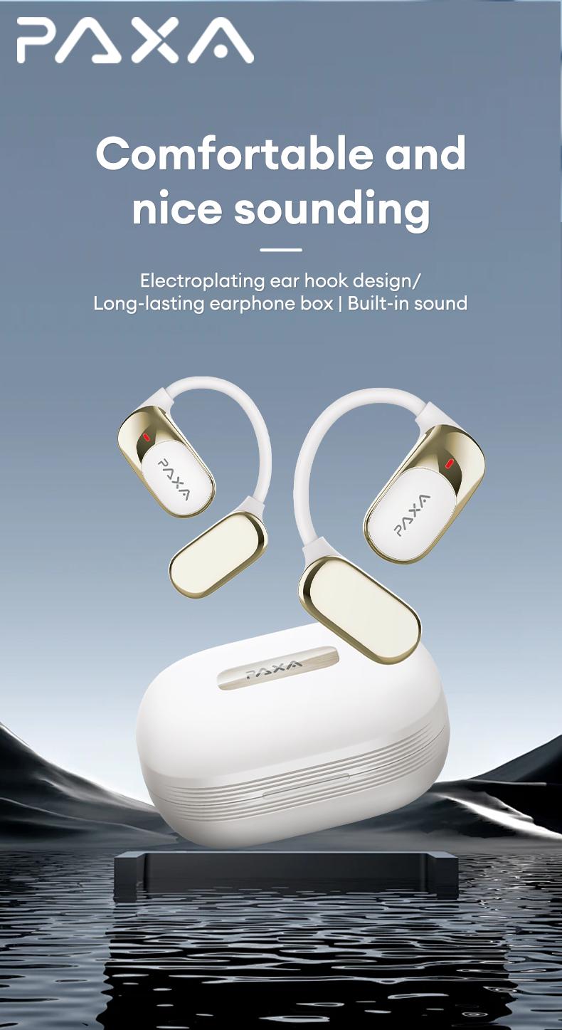 PAXA KC09 OWS Electronic Wireless Bluetooth Earbud Headset with 2025 New Bluetooth 6.0 for Faster, More Stable Connection & Lower Power Use, Comfortable & Luxurious Sound for Music & Phone Calls