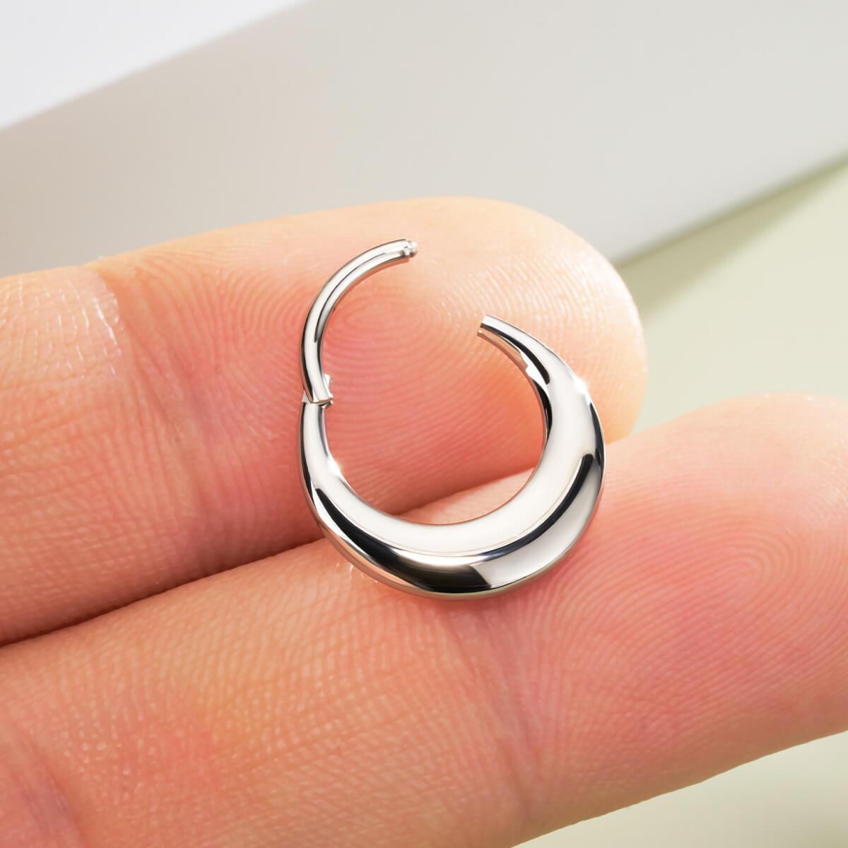 OUFER 16G Chunky Bubble Hinged Segment High Polish Nose Septum Daith Ring in Silver, Gold, Rose Gold & Black - 316L Stainless Steel