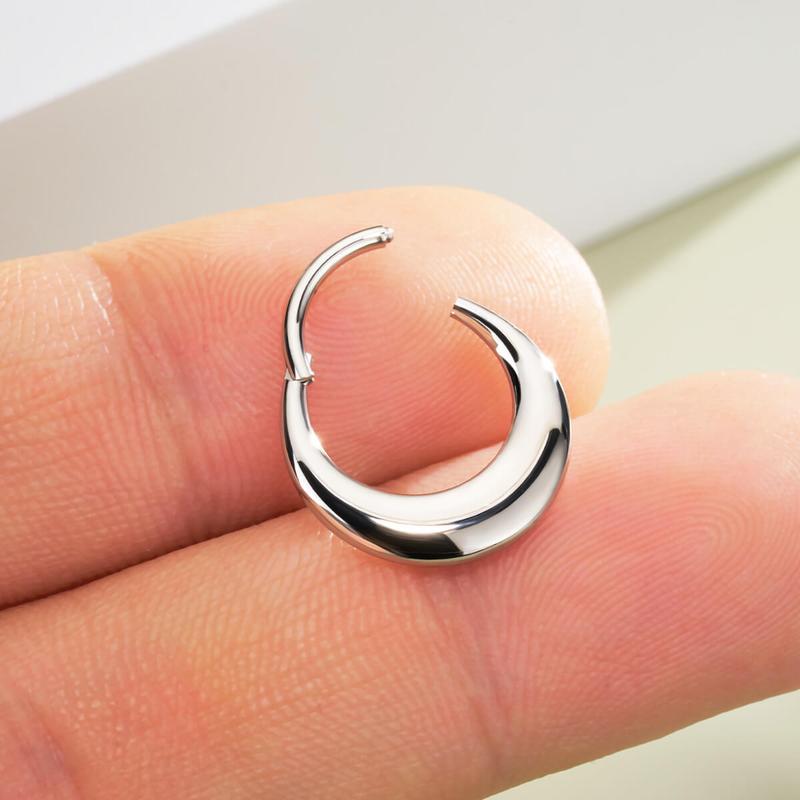 OUFER 16G Chunky Bubble Hinged Segment High Polish Nose Septum Daith Ring in Silver, Gold, Rose Gold & Black - 316L Stainless Steel