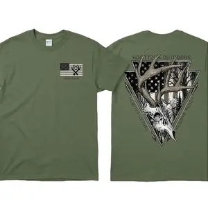 Howitzer Outdoors Deer Skull Shirt, Vintage Antler Hunting Graphic Tee, Outdoor Hunting Apparel for Hunters Men Women, Deer Hunting Season Gift Shirt