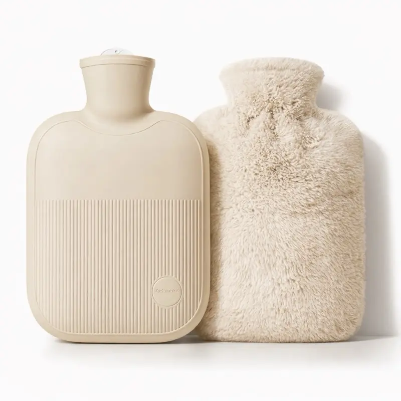 Cozy Plush Hot Water Bottle with Soft Washable Cover – 1000ml Leak-Proof Heat Pack for Cramps, Pain Relief & Warm Sleep