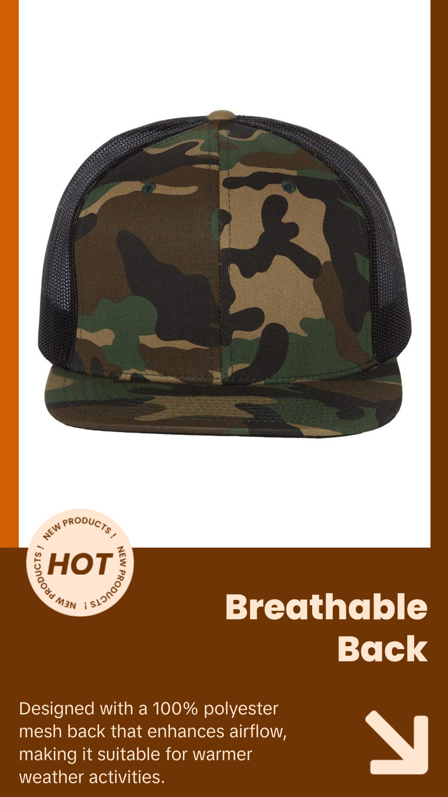 Custom Leather Patch Hat Richardson 511 Flat Bill