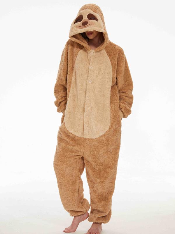 Cozy Cow Onesie for Adults, Plush Fleece Animal Costume Pajamas with Hood for Halloween, Cosplay, and Loungewear