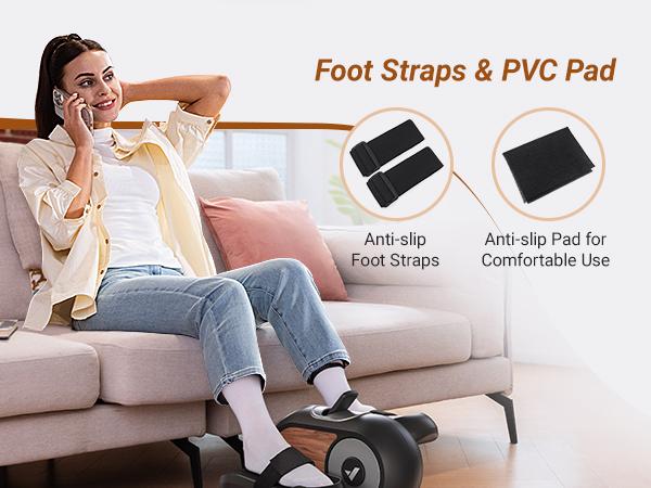 Merach Under Desk Elliptical Machine, Leg Exerciser While Sitting for Seniors with Remote Control & 12-Speeds，Quiet Portable Electric Seated Pedal Exerciser Machine for Home Office