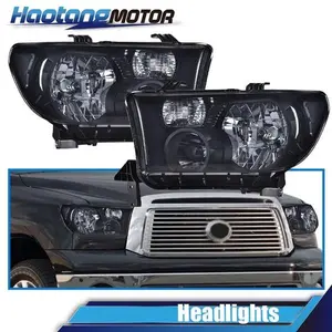 CROSSDESIGN Fit For 2007-2013 Toyota Tundra 2008-17 Sequoia Headlights Headlamps Left&Right