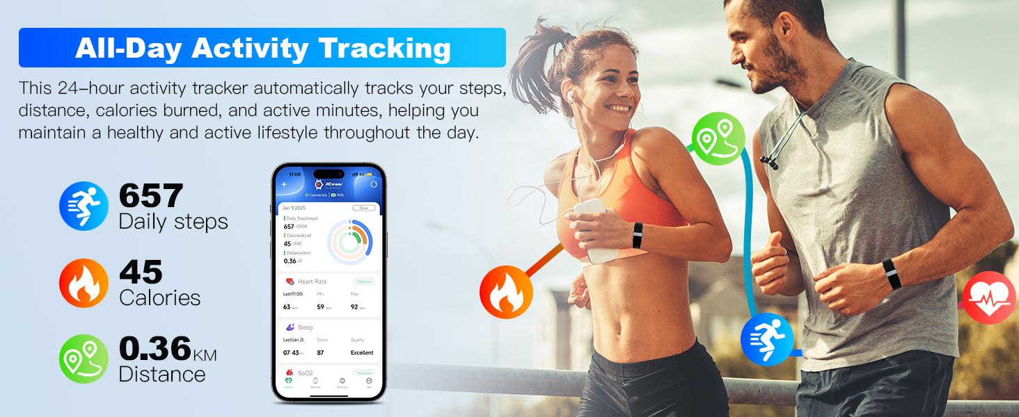 Smart Bracelet for Men Women, Fitness Tracker with Free App, 24/7 Auto Heart Rate/SpO2 Monitor, Sleep Stress Tracking Smart Health Wristband, 120+ Sports Modes with Extended Armband, IP68 Waterproof Smart Bracelet for Men Women, Fitness Tracker with Free App, 24/7 Auto Heart Rate/SpO2 Monitor, Sleep Stress Tracking Smart Health Wristband, 120+ Sports Modes with Extended Armband, IP68 Waterproof
