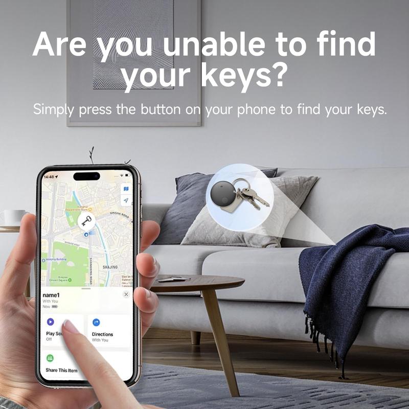 Air Tags, Smart Tag Works with Find My (iOS Only), Item Finder for Keys, Luggage, Suitcases, Wallets, Replaceable Battery, IP67 Waterproof, Worldwide Tracking, 95-105db, 2 Pack wireless key finder