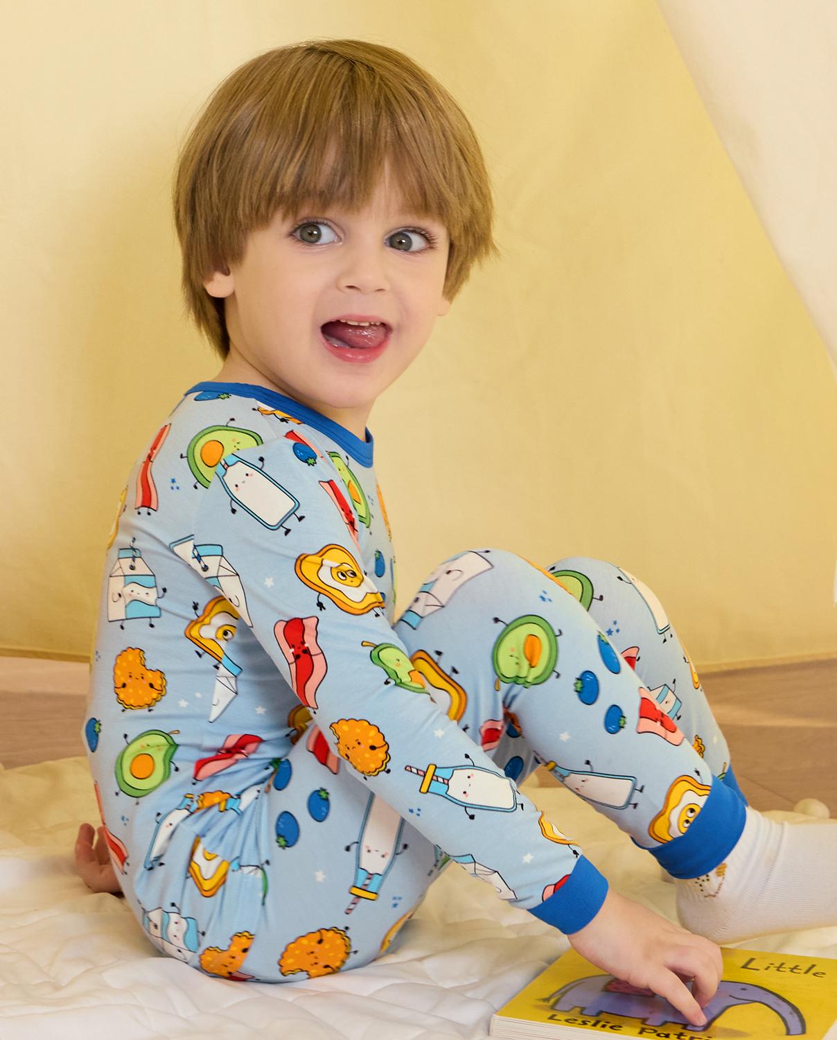 babee Reshinee Moisture-wicking Bamboo Pajama sets for Toddler Boys Girls,Temp-Sensing Babys Kids 2pcs Pjs,Long-Sleeve Snug Fit Sleepwear 12M-8Y Sets,Valentine's Day gift