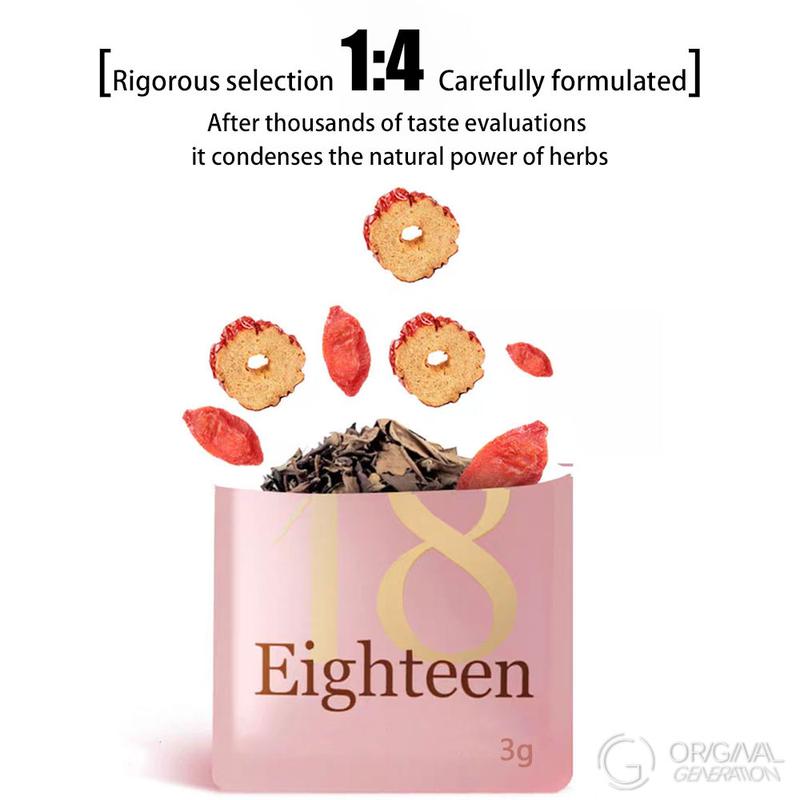 Forever 18 Tea Blue&Pink  (90g  3g×3packs×10 boxes)(red dates, wolfberry,Shoumei white tea)  (Shoumei white tea, black wolfberry, astragalus)