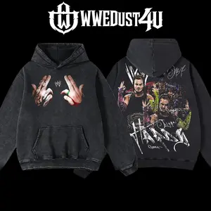 WWEDust4U Retro Vintage Limited Edition Jeff Hardy "The Charismatic Enigma" Hoodie 100% Cotton Blend Pre-washed for Softness Classic Menswear - Fabric