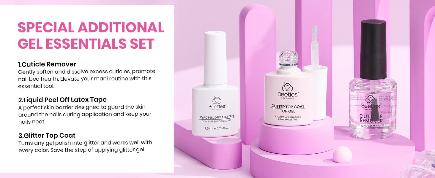 Beetles Gel Nail Polish Starter Kit-One Color One Bottle【UV Light&Top Base Gel&Decorations&Manicure Tools】DIY Nails Art Gift for girl Gift for woman gel x nails salon nails at home Cutics Fall Nail Thanksgiving Gift Black Friday Winter Nail Christmas Gift