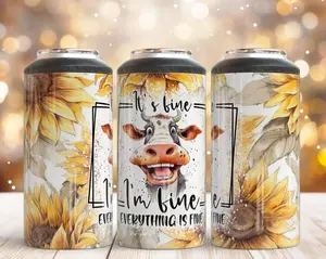 4 in 1 Can Cooler - Cow Everything is Fine