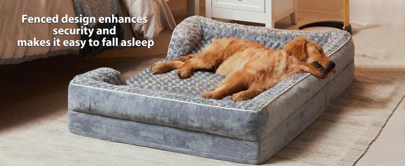 Large Dog Beds Washable Orthopedic self warming bed Sofa Bed with Waterproof Lining Non Slip Bottom for Pet Sleeping Comfortable and Durable XL/42x30x6.5inch