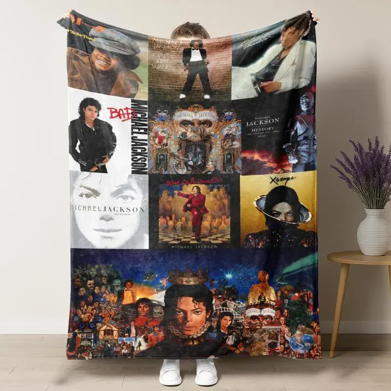 The famous musical fleece blanket, the fun Michael blanket, soft and comfortable, suitable for sofas, beds, camping and traveling - modern style.