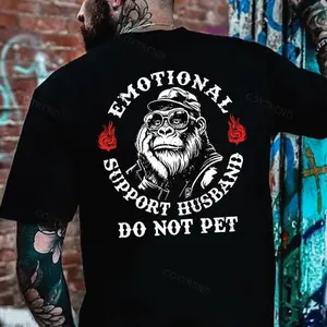 Emotional Support Husband Do Not Pet Printed Men's T-shirt