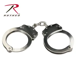 Rothco Dual-Lock Steel Wrist Bracelets Cuffs - Heavy Duty Silver Metal Adjustable Design