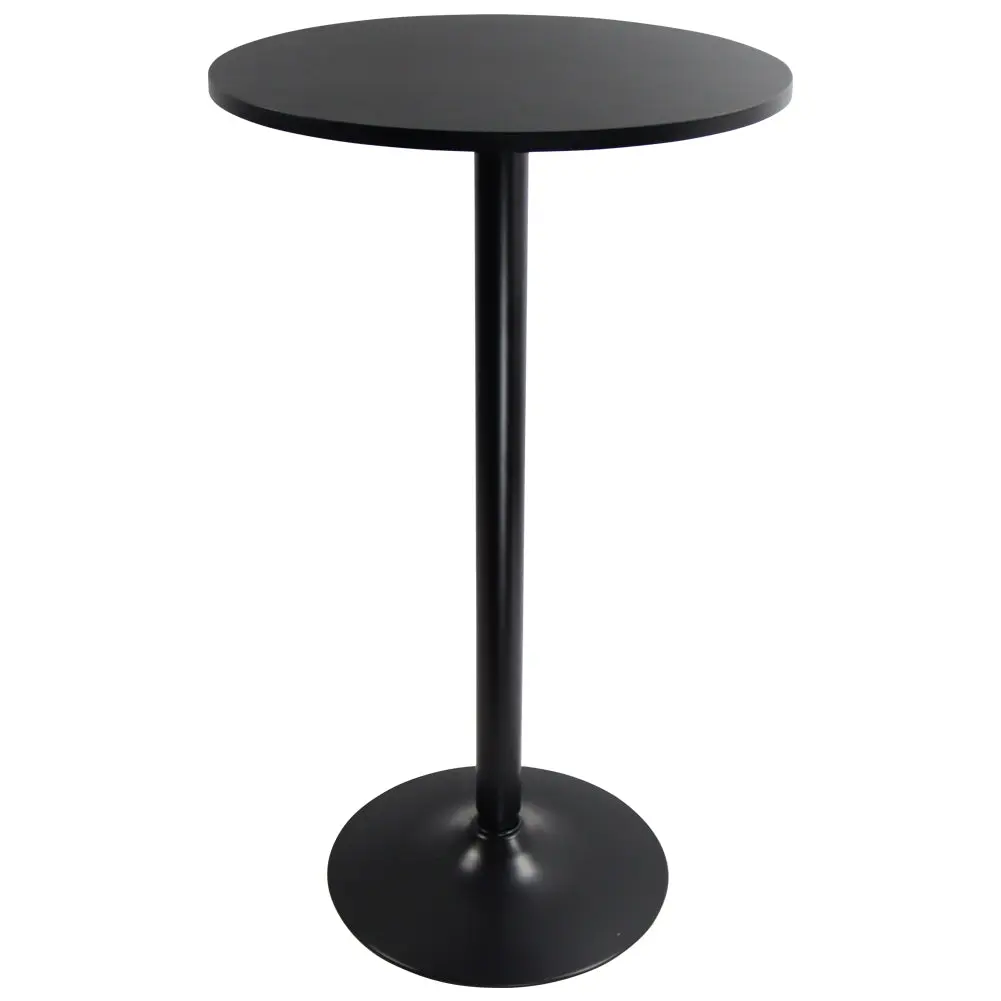 KKTONER Outdoor Round High Top Cool Pub Table - 23.6in Top, PDF & Steel Waterproof, 41.7in Height, Easy to Assemble for Cocktail Club, Patio Bar Tables (Black)