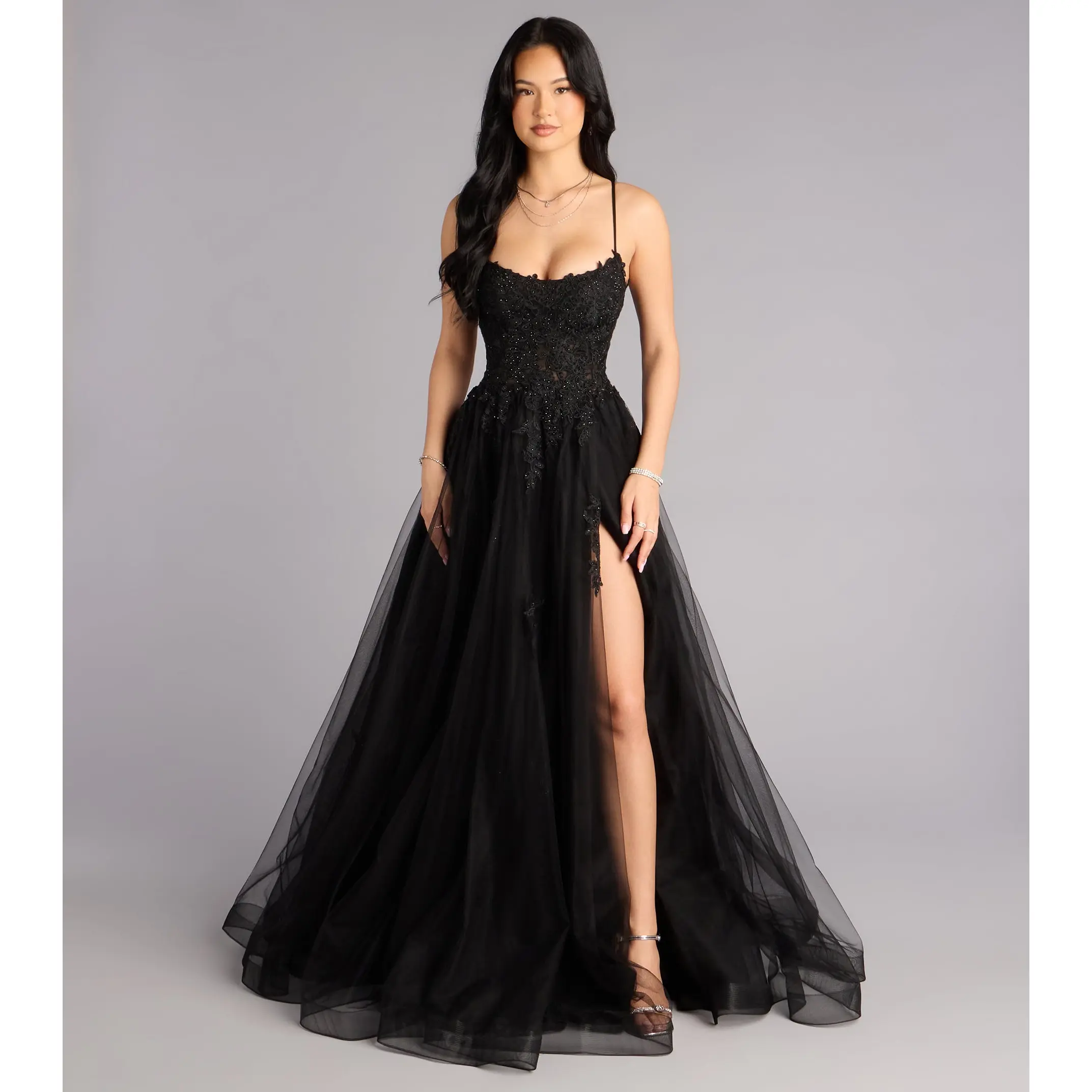 Caitlin Lace-Up Applique A-Line Formal Dress - TikTok Shop Caitlin Lace-Up Applique A-Line Formal Dress - TikTok Shop