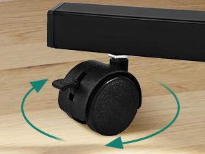 YITAHOME Height Adjustable Table with Charging Station, Portable Desk with Wheels, Small Standing Rolling Computer Desk with Tiltable Tabletop and Storage Bag