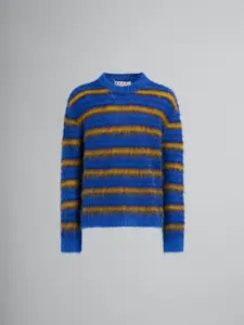 MARNI Blue Striped Mohair Jumper Mens Apparel