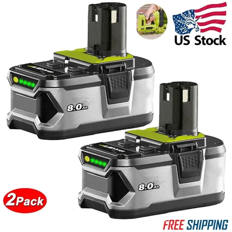 2PACK 8.0Ah 18V Lithium-Ion For RYOBI P108 P107 One Plus High Capacity Battery FAST SHIPPING 2PACK 8.0Ah 18V Lithium-Ion For RYOBI P108 P107 One Plus High Capacity Battery FAST SHIPPING