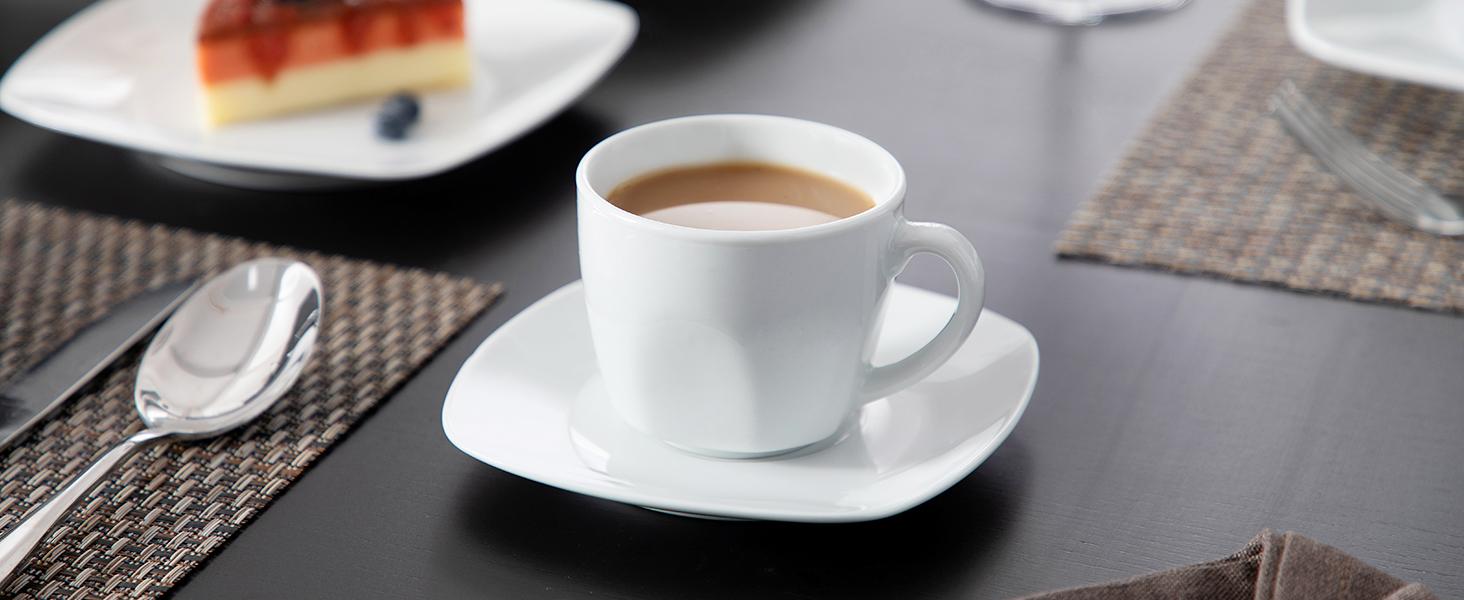 MALACASA Dinnerware Sets, Grey White Plates and Bowls Sets for 6, 18/30 Pieces Mordern Square Dinnerware Sets, Series Julia Winter Holiday