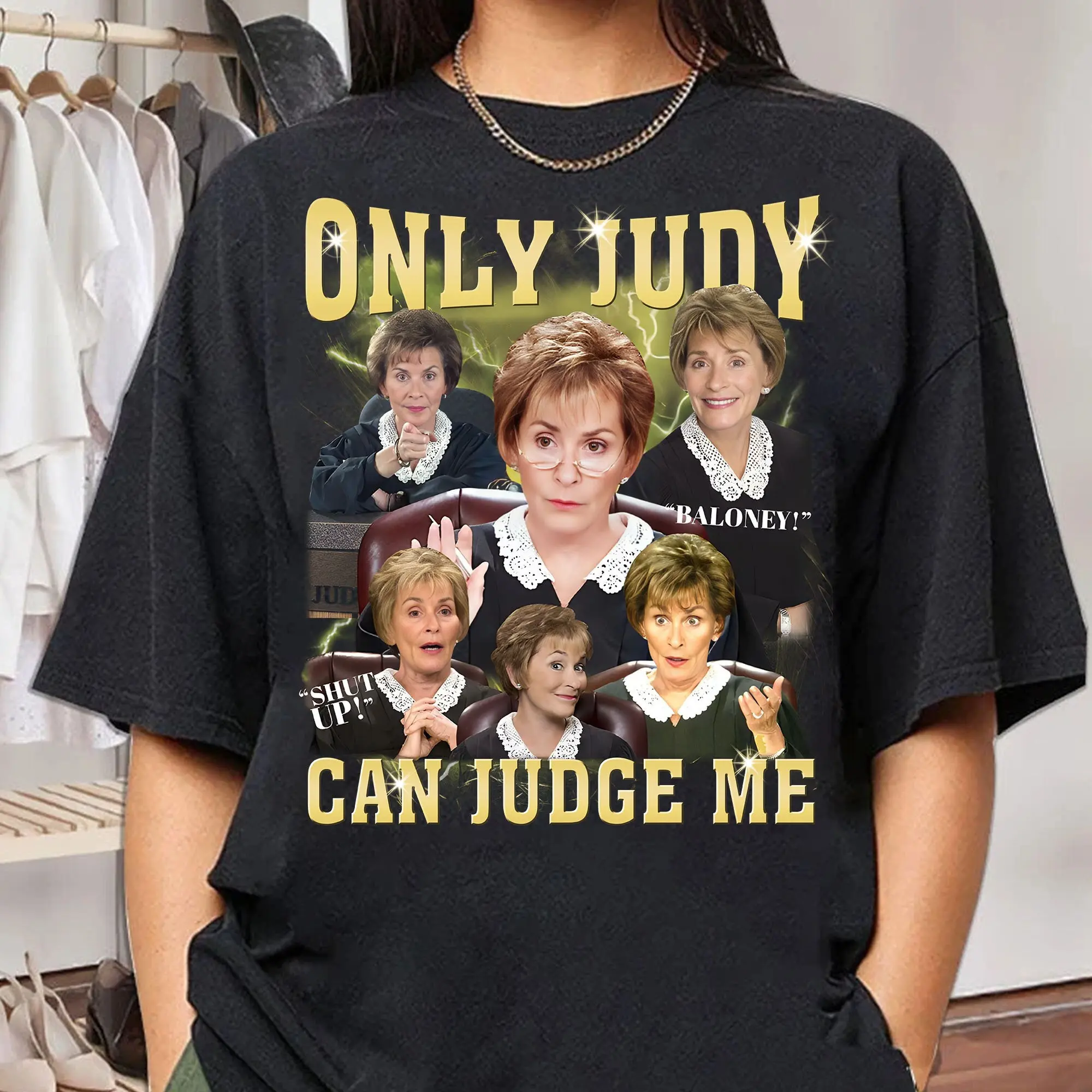 Cotton Short Sleeve T-Shirt Only Judy Can Judge Me Tshirt, Courtroom, Celebrity, Funny Birthday Gift, Unisex T-Shirt, Gifts For Friend, Short Sleeve Tee Shirt, Womenswear Comfort Fabric Top Collar Elast,graphic..