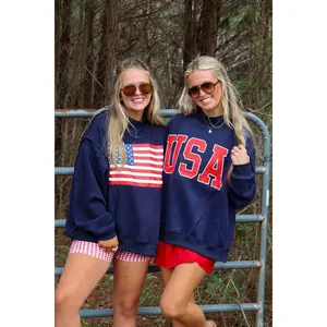 USA + Flag Reversible Mock Neck Sweatshirt