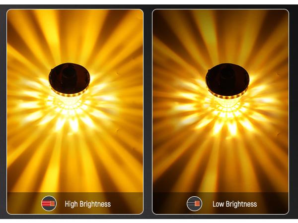 Partsam 2Pcs Glass Watermelon Lights Diamond-Shaped Lens Amber LED Side Marker Turn Signal Lamp with Stainless Steel Bezel Replacement for Peterbilt Freightliner Trucks Trailers RVs Bumper Under Glow