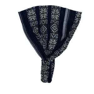 Boho Wide Headband for Women and Men Black Gold 75% Cotton 25% Acrylic One Size Fits 20" to 25" Stylish Accessory