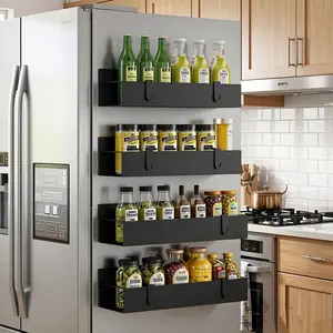 magnetic spice storage rack organizer for refrigerator and oven，magnetic storage rack organize space-saving kitchen organizer，magnetic fridge spice rack ,organizer storage holder kitchen