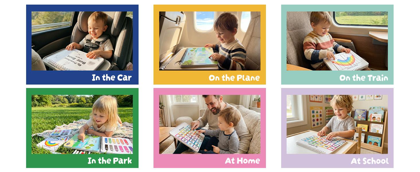 Montessori Busy Book 30 Themes for Kids, Interactive Learning Activities, Bilingual Toddler Markers, Travel-Friendly Busy Board, Ideal Gift for Preschool Kids, Teaching & Painting Supplies, Easter Gifts Easter Basket Stuffers