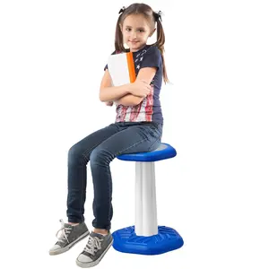【FathersDayGift】VEVOR Kids Wobble Chair (17.7-inch High),  , Active Chair with Sponge Cushion, Wobble Stool Improves Focus, Posture and Calm Children, Ideal for Schools and Home, Age 7-14, Blue