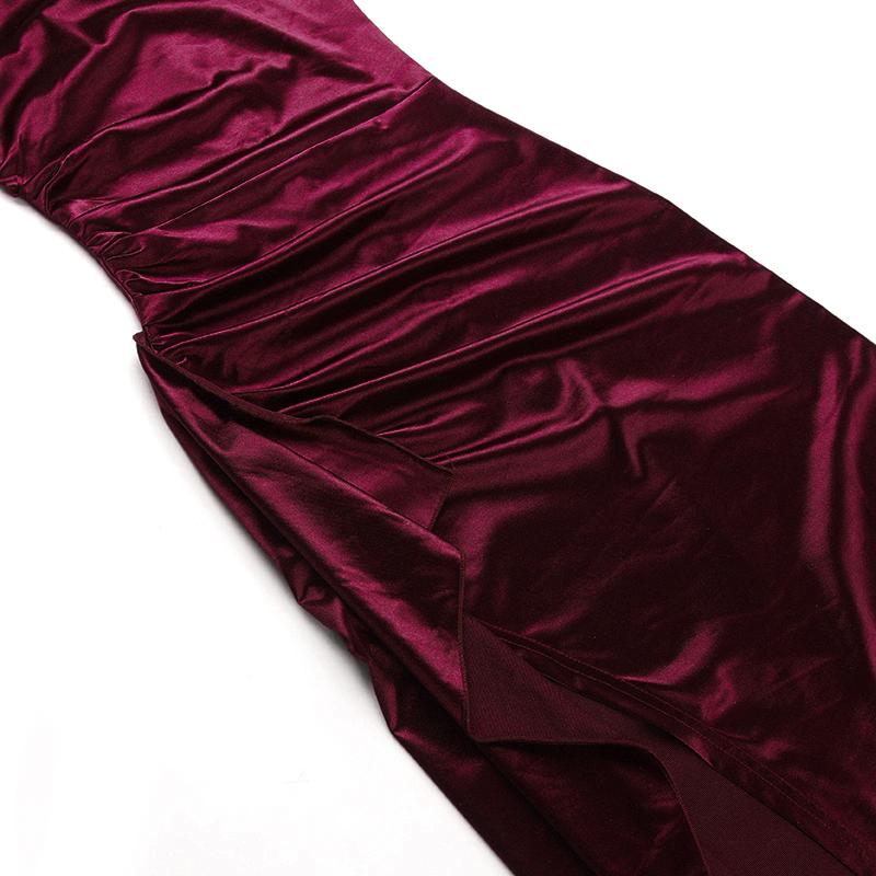 YL24531DGO-Womens Pleated Satin Evening Dress Elegant Split Maxi Formal Gown for Wedding Guest Prom Season Sexy Spring Party and Summer Gala