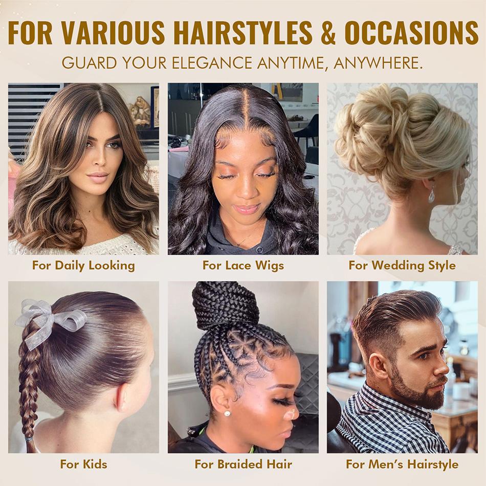 Dolahair Wax Stick Kit - Flyaway Control & Styling Pomade Hair Brush & Combs for Slick Back Hairstyle Heatless Tool Lightweight Daily Haircare Outdoorfun Smooths Down Frizz