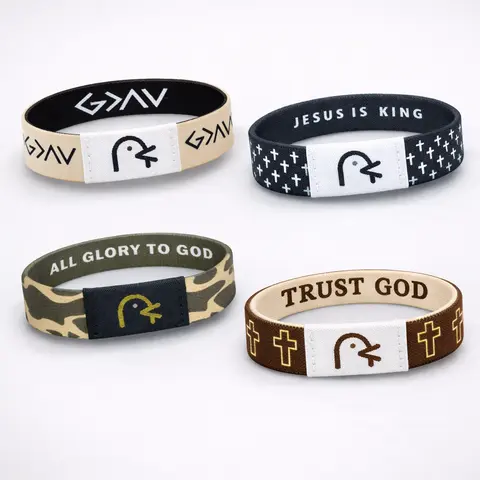 Bible Verse Bracelet 4 Pack, Christian Gift for Women & Men, Waterproof Durable Reversible Design