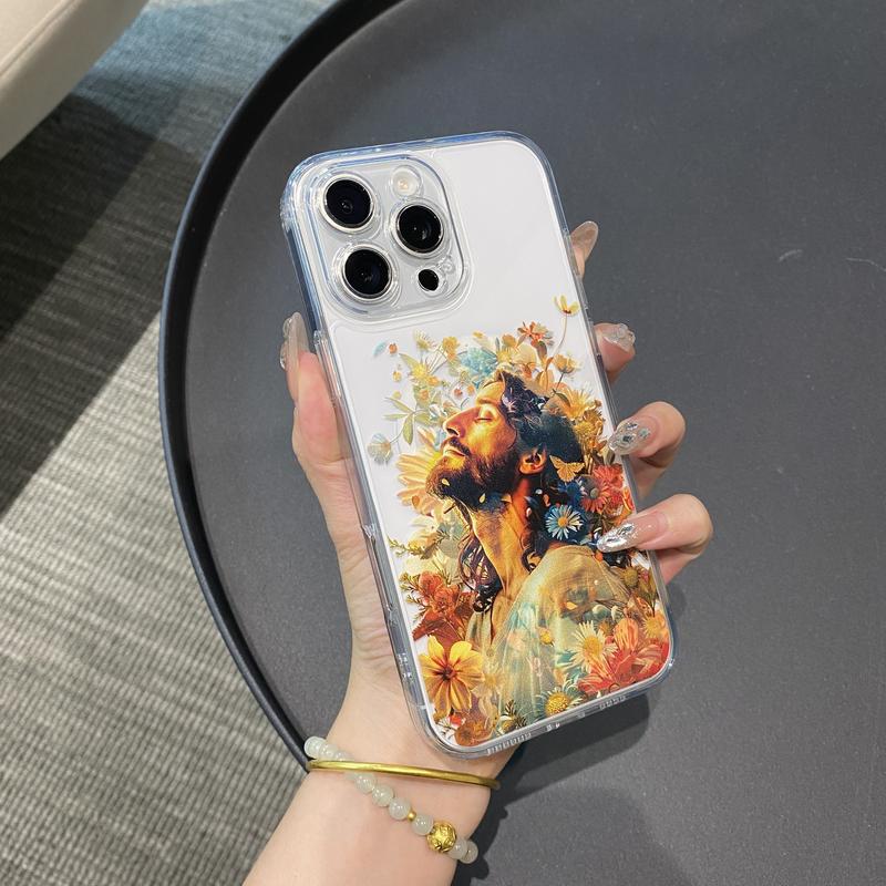 [Copyright] Virgin Mary Pattern Phone Case, Protective Clear Soft TPU Shockproof Durable Protection Cover for iPhone 16 Pro Max case 11 12 13 14 15