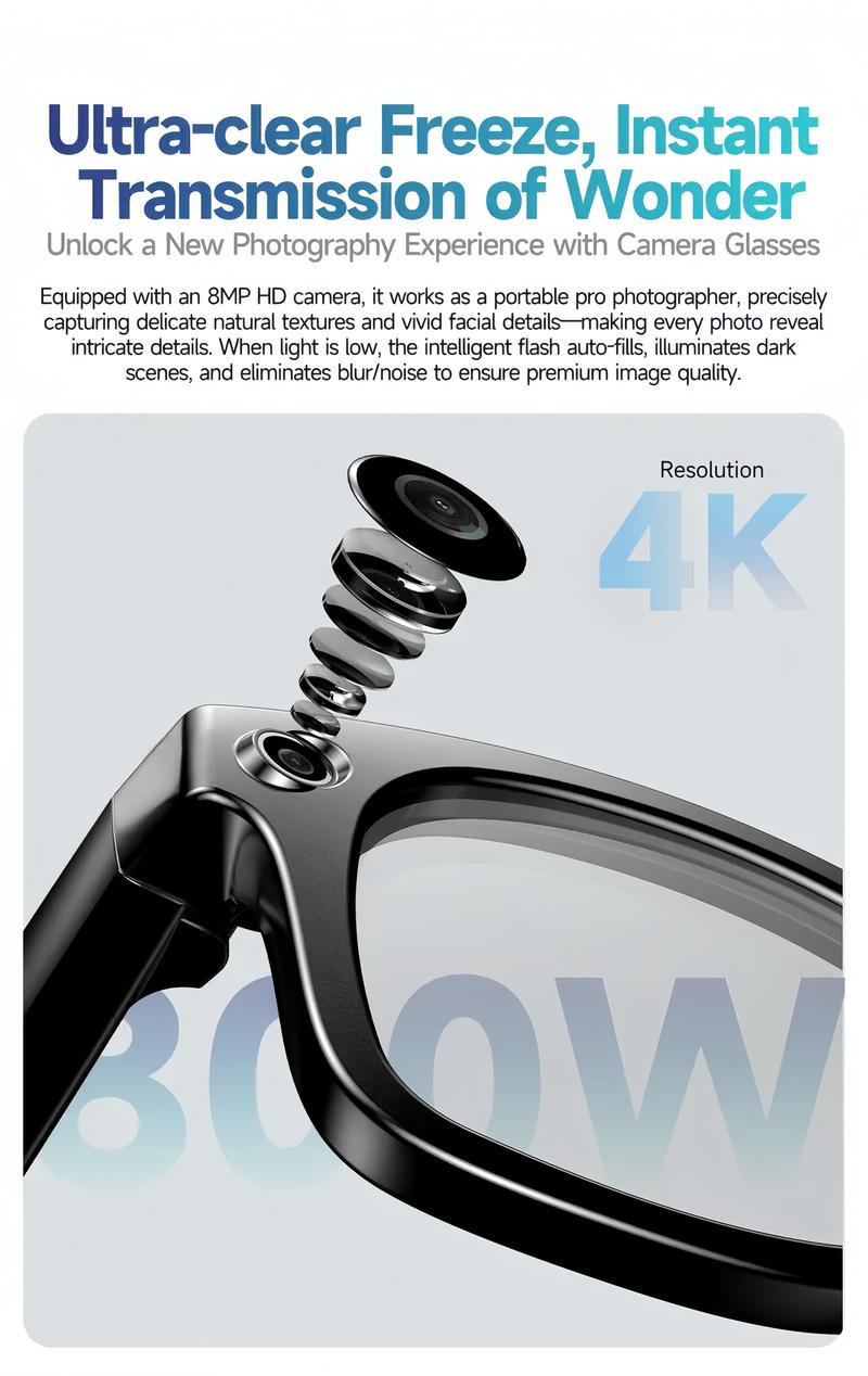 Smart AI Camera Glasses with 8MP Photochromic Lenses ,Button Touch Adjustment for Travel Outdoor Adventures Hands-Free Photography 160+Languages Real-Time Translation Bluetooth Wireless Wearable Video Recording UV Protection ,Valentine's Day gifts Smart AI Camera Glasses with 8MP Photochromic Lenses ,Button Touch Adjustment for Travel Outdoor Adventures Hands-Free Photography 160+Languages Real-Time Translation Bluetooth Wireless Wearable Video Recording UV Protection ,Valentine's Day gifts