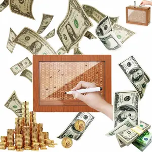 Wooden Cash Saving Box, Piggybank, 1/20pcs Cash Saving Challenge Money Organizer Box, Gift for Friends easter gifts for kids