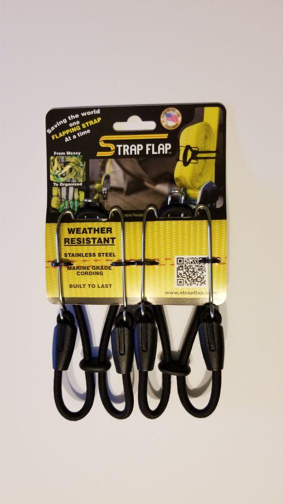 StrapFlap - Perfect solution for keeping your straps.cords and hoses tied and secure. Weather Resistant Stainless Steel Hook & Marine Grade Shock Cord for long life. Made in the USA