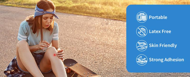 Ourmed Waterproof Bandages, Clear Adhesive Bandages for First-Aid, Wound Care, Fingers, Knees and Heels, Stays on Skin in The Bath, Shower or Pool, Assorted Sizes, 100 Count