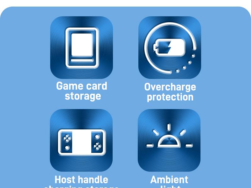 i-Blason Charging Dock Storage Base for Nintendo Switch 2 JoyCon Controllers [9 Game Card Slots] [Ambient Lighting] All-in-one Charging Station Storage Stand Organizer with USB Charging Cable