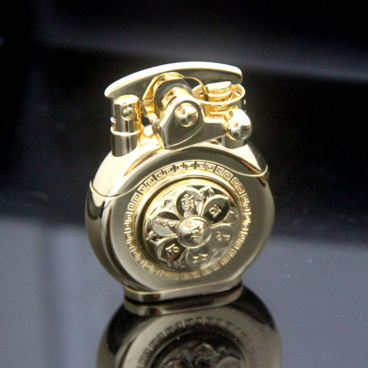 Vintage Cool Lighter, Old Fashioned Liquid Lighter, Creative Lucky Rocker Switch, Lucky Wheel Rotating Disk Decompression, Can Be Added Fuel, Gift Box Packaging, Suitable For Smokers, Collection, Holiday Gifts, Daily Home Ignition, (Excluding Fuel)